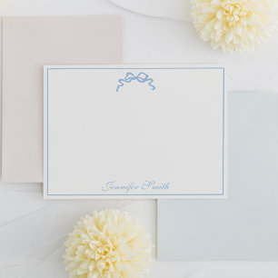 Classy Soft Blue Bow Thin Border Formal Card