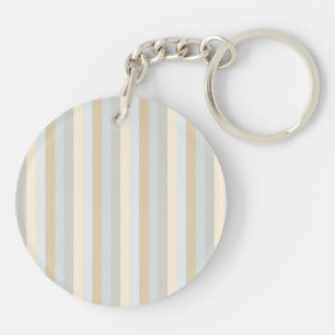 Classy Soft Coloured Greys Vertical Stripes Key Ring