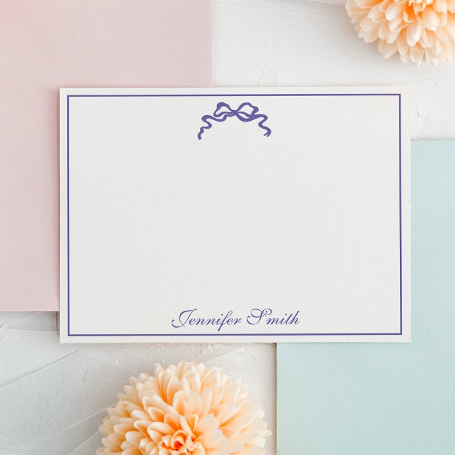Classy Soft Purple Bow Thin Border Formal Card (Creator Uploaded)