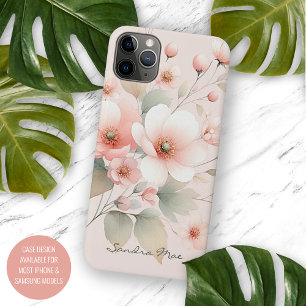 Classy Sophisticated Delicate Watercolor Flowers iPhone 11Pro Max Case