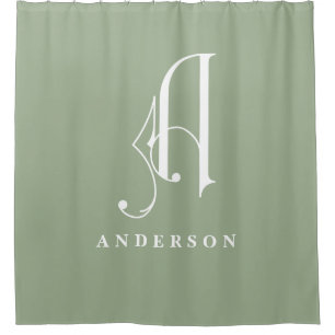 Classy Sophisticated Elegant Monogram A Custom Shower Curtain
