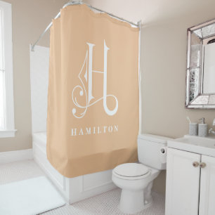 Classy Sophisticated Elegant Monogram H Custom Shower Curtain