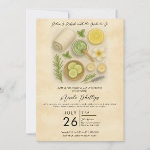 Classy Spa Pampering Beauty Day Bridal Shower  Invitation