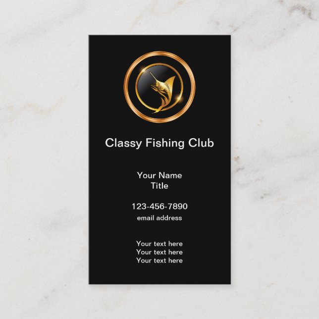 Classy Sports Fishing  Business Card (Front)