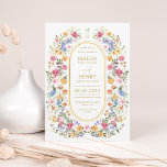 Classy Spring Wildflower Meadow Garden Wedding Invitation<br><div class="desc">Impress your guests with this classy wedding invite. The cheerful design features colourful watercolor wildflowers mixed with lush greenery foliage. Use the text fields to personalise the card with your own wording and details. If you want to change the font style, colour or text placement, simply click the "Customise Further"...</div>