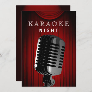 Classy Stage 30th Birthday Karaoke Night Party Invitation
