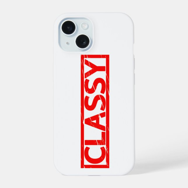 Classy Stamp iPhone 15 Case (Back)