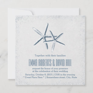 Classy Starfish Beach Wedding Invitations