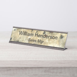 Classy Stone Marble Look Desk Name Plate