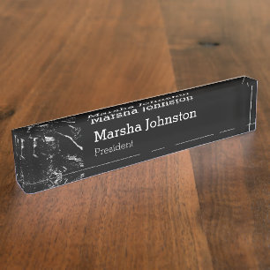 Classy Stone Marble Modern Nameplate