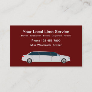 Classy Stretch Limousine Service Business Cards