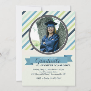 Classy Stripe Photo Invitation