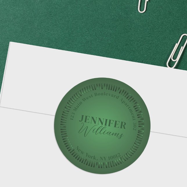 Classy Stylish Chic Green Return Address Label (Creator Uploaded)