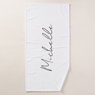Classy Stylish Script Add Your Name Bath Towel