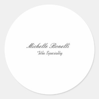 Classy Stylish Script Add Your Name Classic Round Sticker