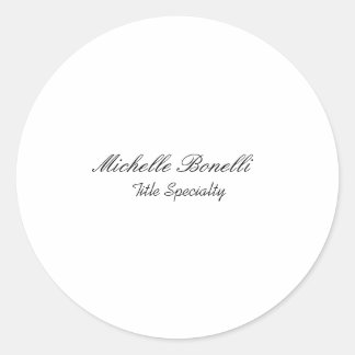 Classy Stylish Script Add Your Name Classic Round Sticker