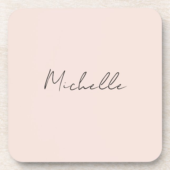 Classy Stylish Script Add Your Name Coaster (Front)