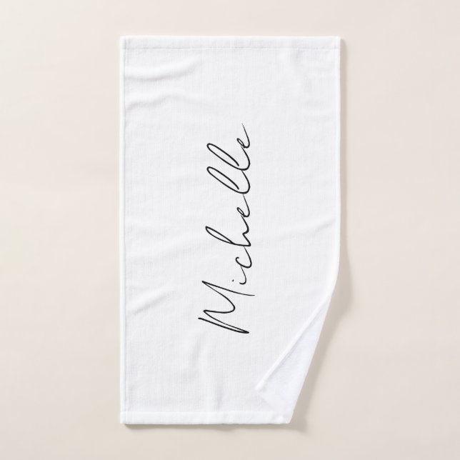 Classy Stylish Script Add Your Name Hand Towel (Hand Towel)