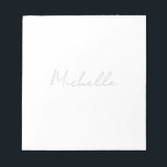 Classy Stylish Script Add Your Name Notepad<br><div class="desc">This design,  which will give people confidence,  is simple and plain,  but at the same time will attract all the attention,  is just for you.</div>