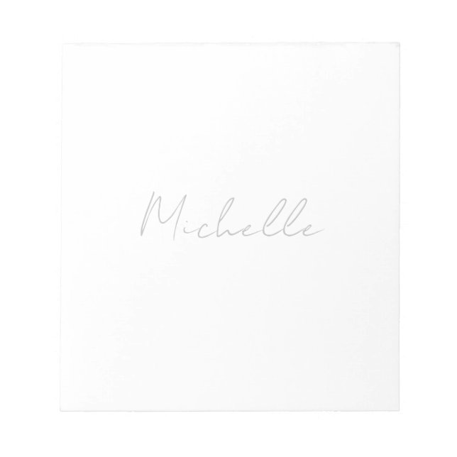 Classy Stylish Script Add Your Name Notepad (Front)