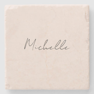 Classy Stylish Script Add Your Name Stone Coaster