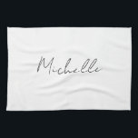 Classy Stylish Script Add Your Name Tea Towel<br><div class="desc">This design,  which will give people confidence,  is simple and plain,  but at the same time will attract all the attention,  is just for you.</div>