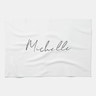 Classy Stylish Script Add Your Name Tea Towel