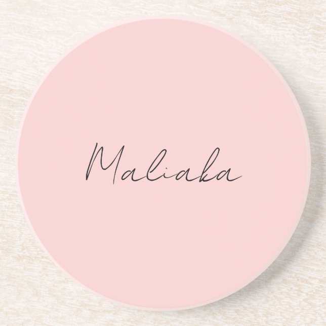 Classy Stylish Script Personalized Name Design Coaster (Front)