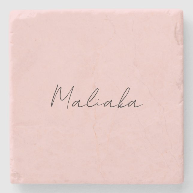 Classy Stylish Script Personalized Name Stone Coaster (Front)