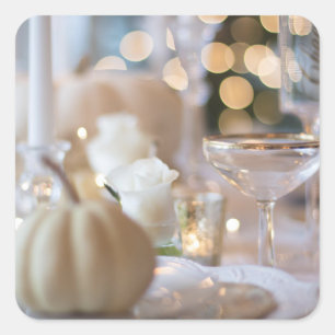 Classy Table with Fancy Place Setting Square Sticker
