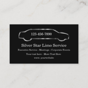 Classy Taxi And Limousine Service Business Cards
