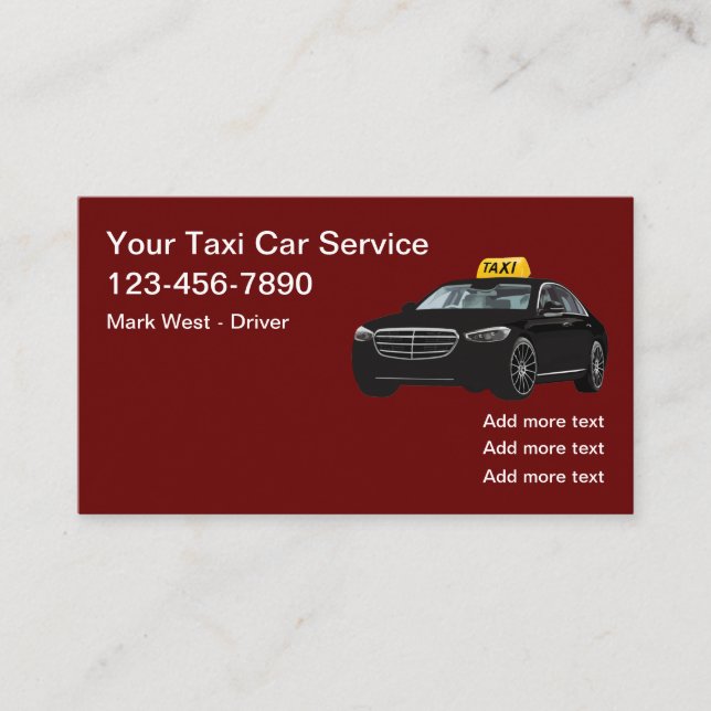 Classy Taxi Business Cards (Front)