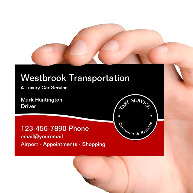 Classy Taxi Luxury Car Service Business Cards (Creator Uploaded)