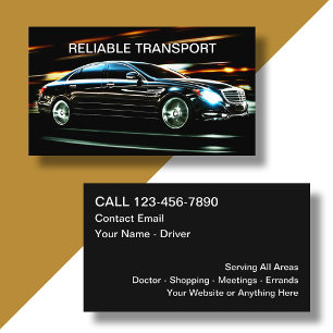 Classy Taxi or Uber Driver Transportation Business Card
