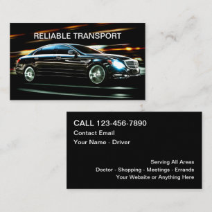 Classy Taxi or Uber Driver Transportation Business Card