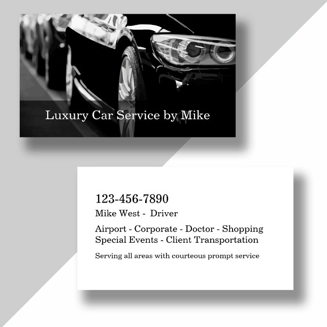 Classy Taxi Service Luxury Transportation Business Card (Creator Uploaded)