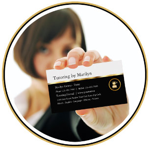 Classy Teacher Tutoring Business Cards