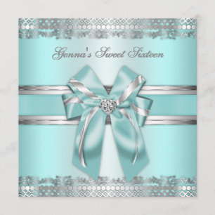 Classy Teal and Silver Invite