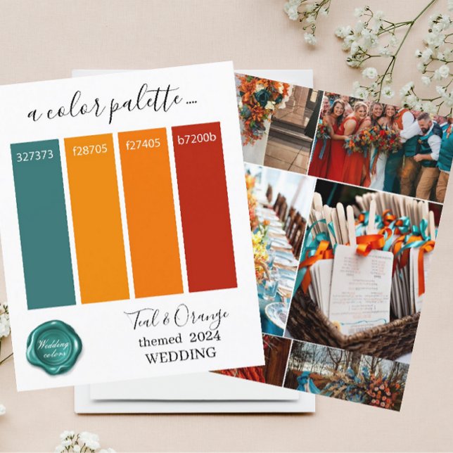 Classy Teal Orange  Wedding colours PalePaper Shee (Creator Uploaded)