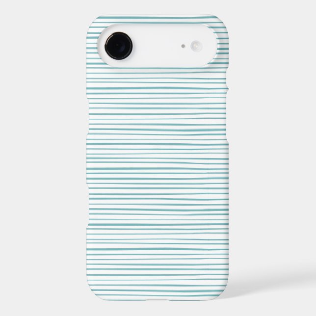 Classy Teal Watercolor Stripes Case-Mate iPhone Case (Back)