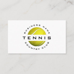 Classy Tennis Club Modern Ball World Logo Social Business Card