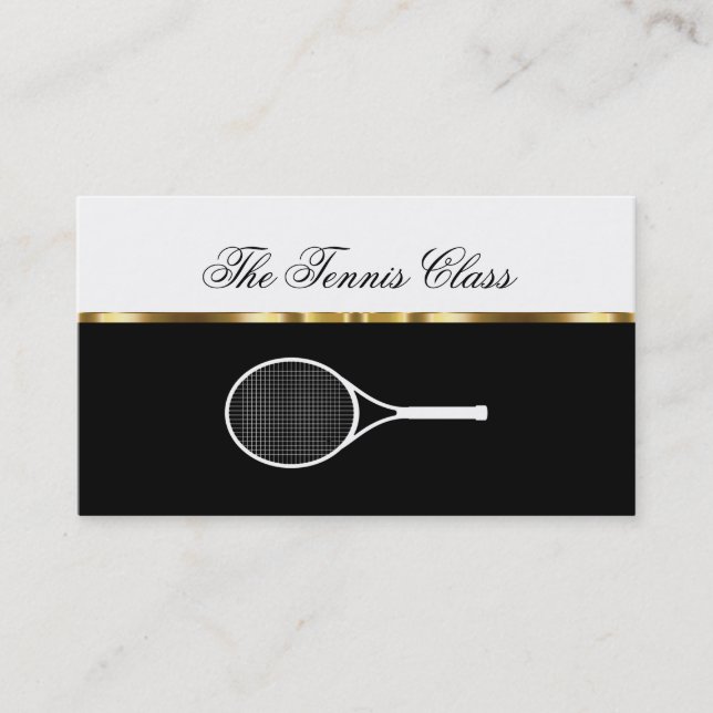 Classy Tennis Lessons Appointment Business Cards (Front)