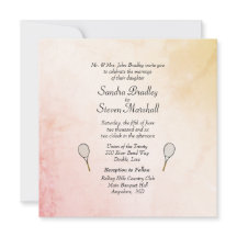 Classy Tennis Wedding Theme Invitations