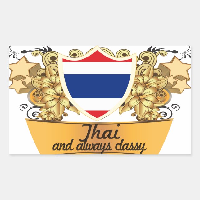 Classy Thai Rectangular Sticker (Front)