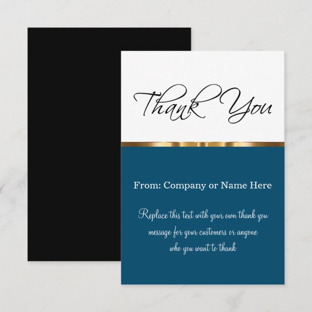 Classy Thank You Cards With Envelopes (Front/Back)