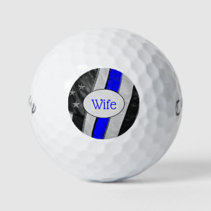 Classy Thin Blue Line American Flag Cops Wife Golf Balls
