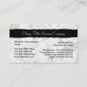 Classy Title And Closing Services Business Card