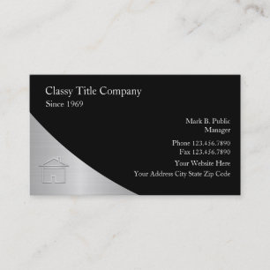 Classy Title Company Business Cards