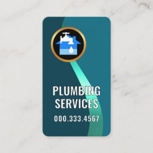 Classy Trendy Blue Water Curve Business Card