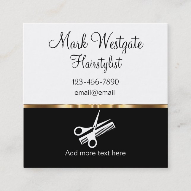 Classy Trendy Hairstylist Business Cards (Front)